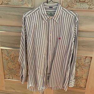 La Martina Blue White Striped Button Down